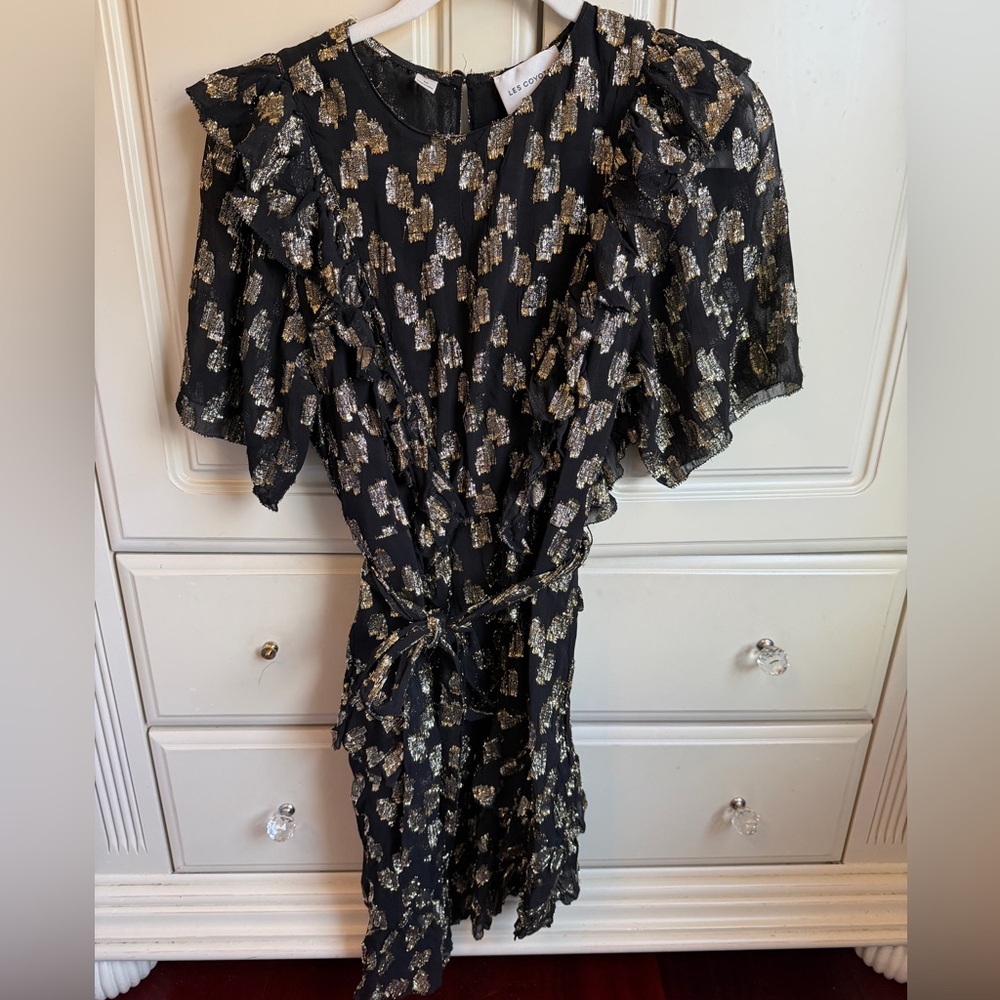 Les Coyotes de Paris Black and Gold Dress